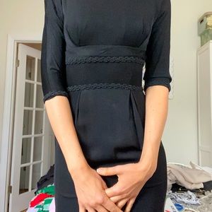 VIntage Black Tie Silk Dress